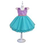 Vestido Infantil Ariel Princesa Sereia Fantasia Carnaval