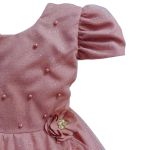 Vestido Rose Infantil Menina Festa Glitter Perolas Elegante Com Babado 