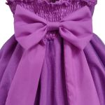Vestido Roxo Infantil Menina Festa Glitter Perolas Elegante Com Babado 