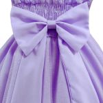 Vestido Lilás Infantil Menina Festa Glitter Perolas Elegante Com Babado 