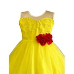 Vestido Infantil Juvenil Bela Fera Fantasia Aniversário Com Luva 