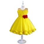 Vestido Infantil Juvenil Bela Fera Fantasia Aniversário Com Luva 