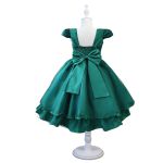 Vestido Infantil Verde Festa Bordado Com Cinto De Pérola E Strass 