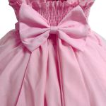 Vestido Infantil Rosa Bebe Festa Bordado Com Cinto De Pérola E Strass 