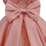 Vestido Infantil Rose Festa Bordado Com Cinto De Pérola E Strass