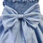 Vestido Infantil Azul Bebe Festa Bordado Com Cinto De Pérola E Strass 