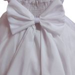 Vestido Infantil Branco Bordado Com Cinto De Pérola E Strass 