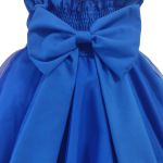 Vestido Infantil Azul Festa Bordado Com Cinto De Pérola E Strass 