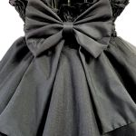 Vestido Infantil Preto Bordado Com Cinto De Pérola E Strass 