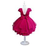 Vestido Infantil Pink Festa Bordado Com Cinto De Pérola E Strass 