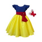 Vestido Juvenil Infantil Branca De Neve Festa Fantasia Curto