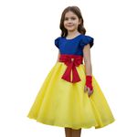 Vestido Juvenil Infantil Branca De Neve Festa Fantasia Curto