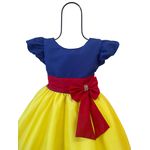 Vestido Juvenil Infantil Branca De Neve Festa Fantasia Curto