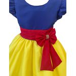 Vestido Juvenil Infantil Branca De Neve Festa Fantasia Curto