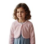 Casaquinho Bolero Rosa Infantil Juvenil Menina Plush Inverno Aniversario 
