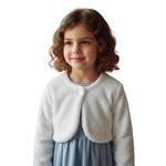 Casaquinho Bolero Branco Infantil Menina Plush Inverno Aniversario