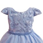 Vestido Juvenil Princesa Azul Bebe Bordado Casamento Batizado Curto 