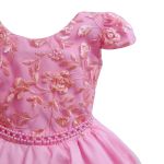 Vestido Juvenil Princesa Rosa Bebe Bordado Casamento Batizado Curto 
