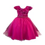 Vestido Juvenil Princesa Pink Bordado Casamento Batizado Curto 