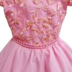 Vestido Juvenil Princesa Rosa Bebe Bordado Casamento Batizado Curto 