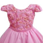 Vestido Juvenil Princesa Rosa Bebe Bordado Casamento Batizado Curto 