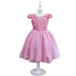 Vestido Juvenil Princesa Rosa Bebe Bordado Casamento Batizado Curto 