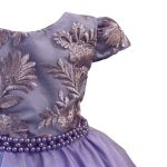 Vestido Juvenil Princesa Lilás Bordado Casamento Batizado Curto 