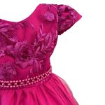 Vestido Juvenil Princesa Pink Bordado Casamento Batizado Curto 