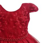 Vestido Juvenil Princesa Vermelho Bordado Casamento Batizado Curto 