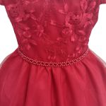 Vestido Juvenil Princesa Vermelho Bordado Casamento Batizado Curto 