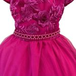 Vestido Juvenil Princesa Pink Bordado Casamento Batizado Curto 