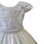 Vestido Juvenil Princesa Branco Bordado Casamento Batizado Curto 
