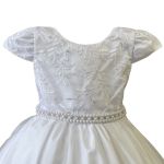 Vestido Juvenil Princesa Branco Bordado Casamento Batizado Curto 