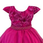 Vestido Juvenil Princesa Pink Bordado Casamento Batizado Curto 