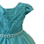 Vestido Juvenil Princesa Verde Bordado Casamento Batizado Curto