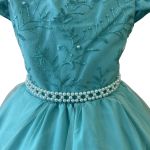 Vestido Juvenil Princesa Verde Bordado Casamento Batizado Curto