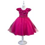Vestido Juvenil Princesa Pink Bordado Casamento Batizado Curto 
