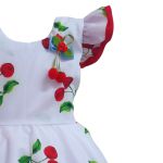 Vestido Infantil Estampado Temático Cereja Festa Princesa