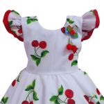 Vestido Infantil Estampado Temático Cereja Festa Princesa