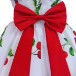 Vestido Infantil Estampado Temático Cereja Festa Princesa