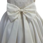 Vestido Juvenil Champanhe Curto Bordado Saia Lisa Com Cinto Dourado 