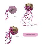 Vestido Conjunto Festa Junina Rosa Infantil Xadrez Fitas Babado