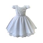 Vestido Infantil Branco Daminha Casamento Batizado Bordado