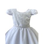 Vestido Infantil Branco Daminha Casamento Batizado Bordado