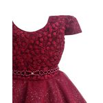 Vestido Infantil Bordo Daminha Casamento Batizado Bordado 