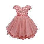 Vestido Infantil Juvenil Nude Daminha Casamento Batizado Bordado 