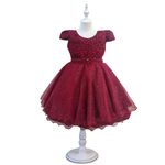 Vestido Infantil Bordo Daminha Casamento Batizado Bordado 