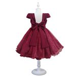 Vestido Infantil Bordo Daminha Casamento Batizado Bordado 