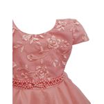 Vestido Infantil Juvenil Nude Daminha Casamento Batizado Bordado 