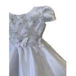 Vestido De Bebê Batizado Menina Branco Com Faixa Cabelo 